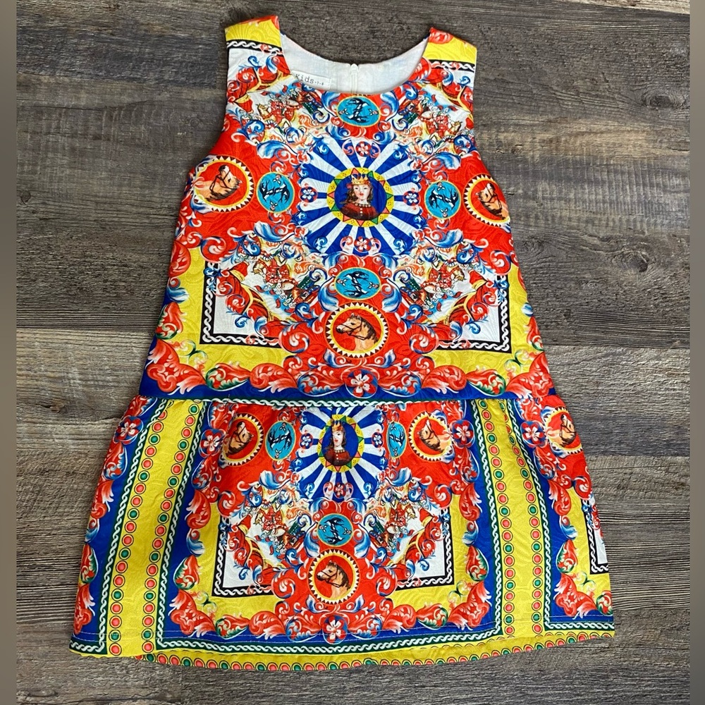 Vibrant Girls Sleeveless Dress